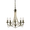 Zanzibar Iron Chandelier, 5 Arm, Antique Brass