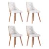 1 Set of 4 Artiss Dining Chairs White PU