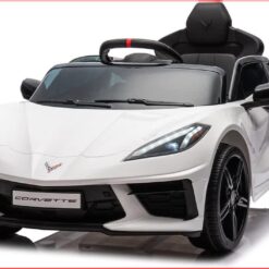 12V Licensed V8 Corvette Battery Powered Sports Kids Ride On Car - White