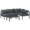 4 Seater Outdoor Sofa Set Aluminium Patio Furniture Setting 4PC Charcoal