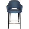 Albury Commercial Grade Gravity Fabric Bar Stool with Arm, Metal Leg, Navy / Black Albury Commercial Grade Gravity Fabric Bar Stool with Arm, Metal Leg, Navy / Black