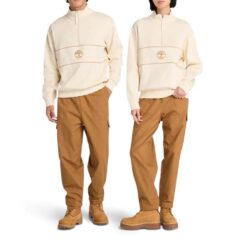 All Gender Cut And Sew Quarter-Zip Pullover White