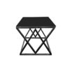 Alsea Side Table Black Base - Black Glass