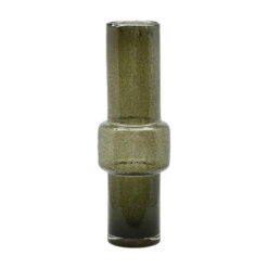 Ara Hand Blown Glass Vase, Tall, Smoke