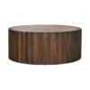 Arlena Travertine Top Mango Wood Round Coffee Table, 89cm