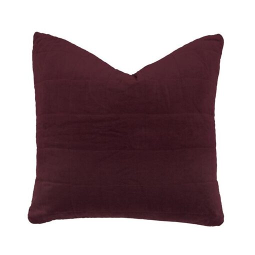 Bambury Nuno Cotton Velvet Quilted Scatter Cushion, Sangria