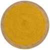 Border No.1147 Handwoven Jute Round Rug, 120cm, Ochre