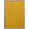 Border No.1147 Handwoven Jute Rug, 280x190cm, Ochre