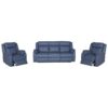 Buena 3 Piece Leather Electric Recliner Lounge Suite, 3+1+1 Seater, Blue