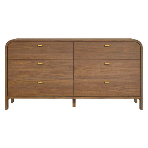 Chisholm Oak Timber 6 Drawer Chest, Walnut