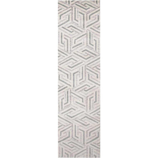 Divinity Link Modern Runner Rug, 80x400cm, Teal
