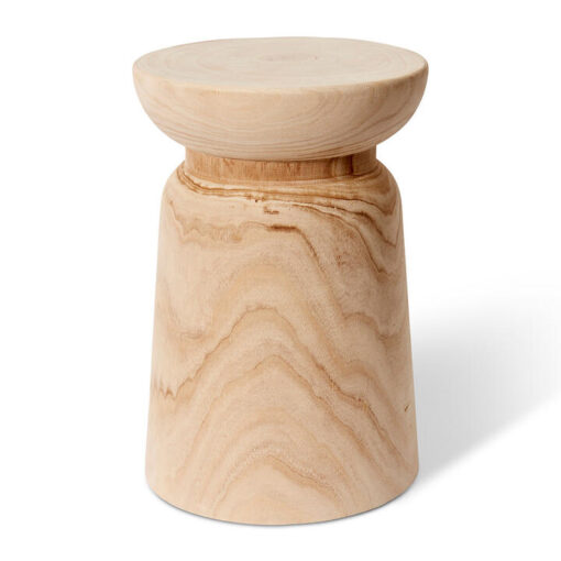 Draven Paulownia Wood Round Accent / Side Table