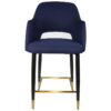 Durafurn Sorbet Commercial Grade Fabric Counter Stool, Metal Leg, Navy