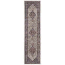 Eternal Whisper Diamond Turkish Made Oriental Runner Rug, 80x300cm, Grey