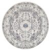 Evoke Mist Turkish Made Oriental Round Rug, 200cm, White