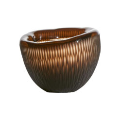 Fossil Hand Blown Glass Organic Vase, Low, Brown