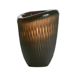 Fossil Hand Blown Glass Organic Vase, Tall, Brown