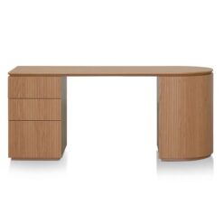 Genoa Wooden Office Desk, Left Drawer, 178cm, Natural