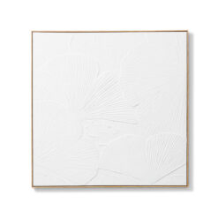 "Ginko Imprint" Framed Hand Painted Abstractive Wall Art, 100cm