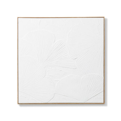 "Ginko Imprint" Framed Hand Painted Abstractive Wall Art, 100cm