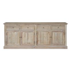Hayden Oak Timber 4 Door 4 Drawer Sideboard, 200cm, Lime Washed Oak
