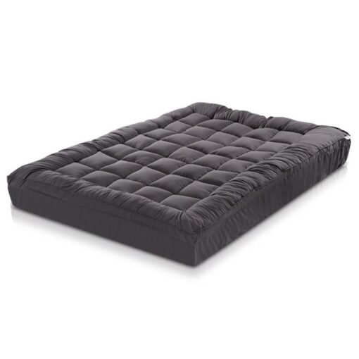 Home King Single Mattress Topper Pillowtop 1000GSM Charcoal Microfibre Bamboo Fibre Filling Protector