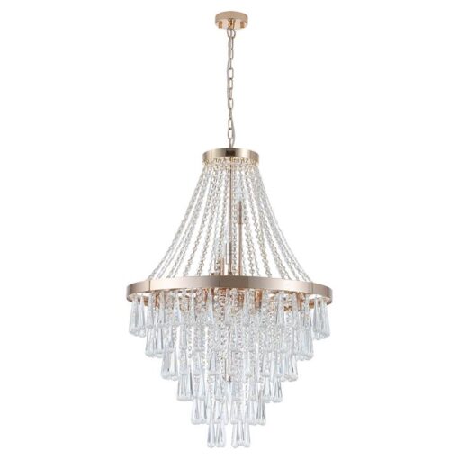 Isell Metal & Crystal Glass Droplet Pendant Light