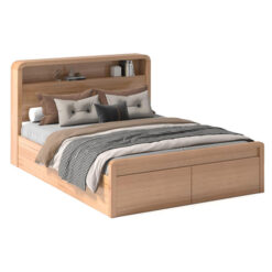 Jade Messmate Timber Gas Lift Bed with End Drawers, Queen