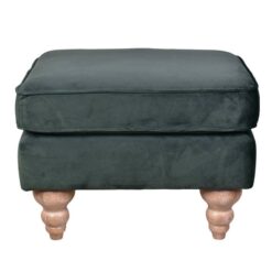 Kendal Velvet Fabric Ottoman / Footstool, Green