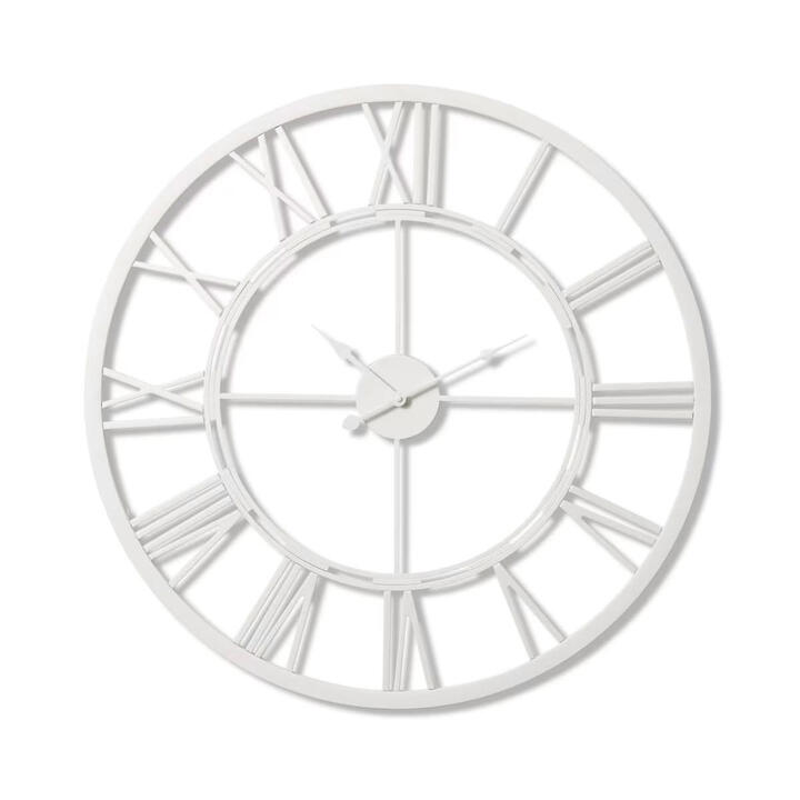 Kingston Metal Round Wall Clock, 70cm, White Kingston Metal Round Wall Clock, 70cm, White