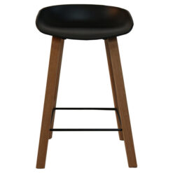 Leira Modern Bar Stool, Black / Natural