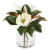 Maggie Artificial Magnolia Flower in Glass Vase Maggie Artificial Magnolia Flower in Glass Vase