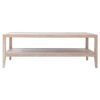 Mauvoisin Oak Timber Coffee Table, 127cm, Lime Washed Oak