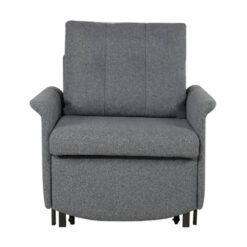 Moen Suede Fabric Pull Out Sofa Bed, Single, Charcoal
