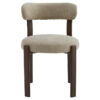Myric Chenille Fabric & Metal Dining Chair, Beige / Walnut