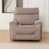 Myrith Velour Fabric Electric Recliner Armchair, Latte