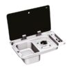 NCE CAN 1 Burner Rectangular Hob Unit with Left Hand Sink and Piezo Ignition