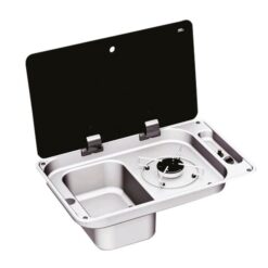 NCE CAN 1 Burner Rectangular Hob Unit with Left Hand Sink and Piezo Ignition
