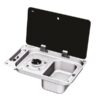 NCE CAN 1 Burner Rectangular Hob Unit with Right Hand Sink and Manual Ignition