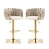 SERENITà Modern Velvet Breakfast Bar Stools Swivel Barstools Adjustable Counter Stools with Backrest Set of 2 iVORY