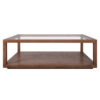Sadie Glass & Oak Coffee Table, 120cm, Walnut