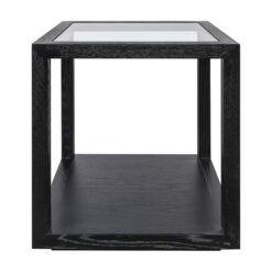 Sadie Glass & Oak Square Size Table, Medium, Black
