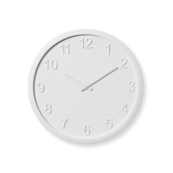 Sienna Wooden Frame Round Wall Clock, 40cm, White / White