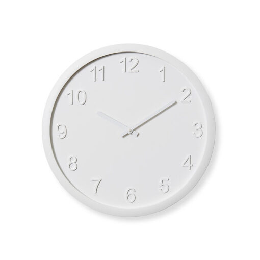Sienna Wooden Frame Round Wall Clock, 40cm, White / White