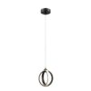 Spin Dimmable LED Twin Ring Pendant Light, CCT, Black