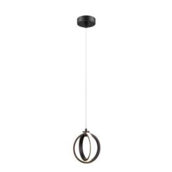Spin Dimmable LED Twin Ring Pendant Light, CCT, Black