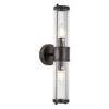 Tiempo Glass & Iron Wall Light, Black