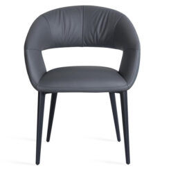 Vayde Faux Leather Dining Chair, Charcoal
