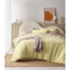 Vintage Design Homeware Hugo Cotton Gauze Quilt Cover Set, Queen, Butter