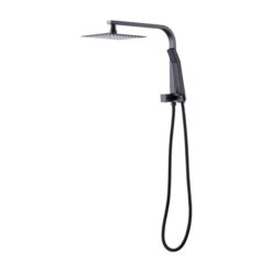 WELS 8" Rain Shower Head Set Square Dual Heads Faucet High Pressure Hand Held